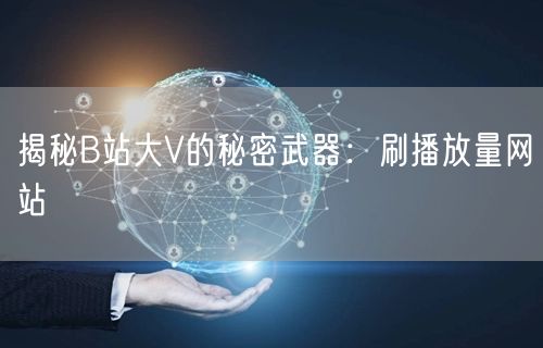 揭秘B站大V的秘密武器：刷播放量网站