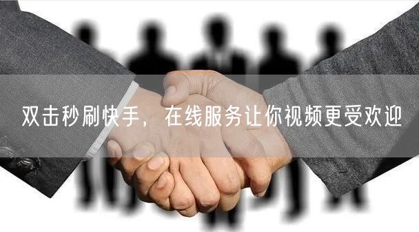 双击秒刷快手，在线服务让你视频更受欢迎